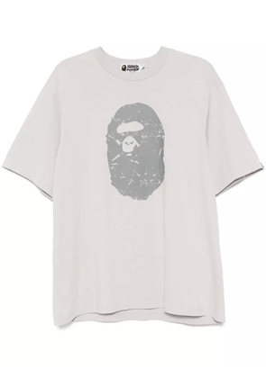 A BATHING APE® heavy washed ape-head T-shirt - Grey