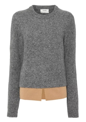System shirt layered knit top - Grey