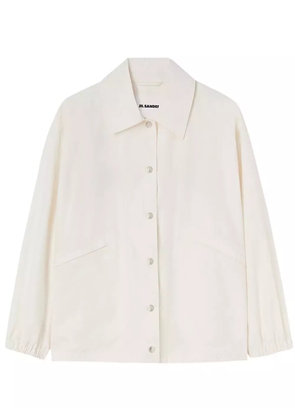 Jil Sander logo-print shirt jacket - White