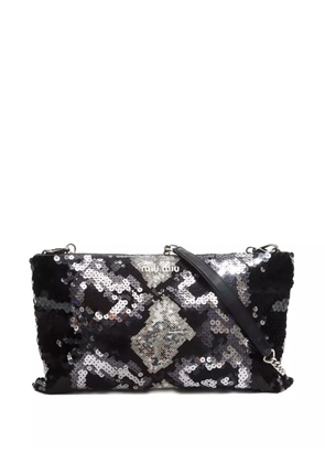 Miu Miu Pre-Owned 2000-2010s sequined clutch bag - Black