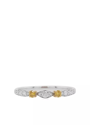 HYT Jewelry 18ky white gold diamond band ring - Silver