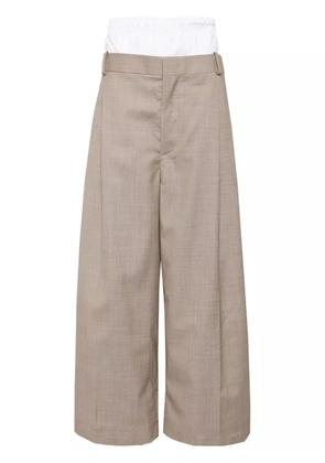 Hed Mayner layered wide-leg trousers - Neutrals