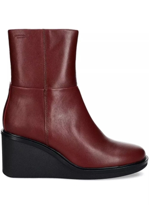 VAGABOND 60mm Deena zip-detail wedge boots - Red
