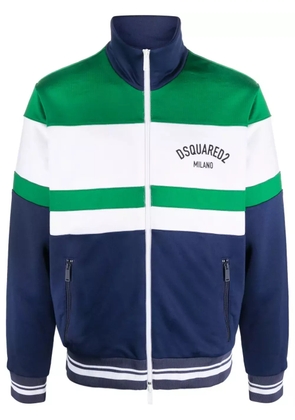 DSQUARED2 colour-block logo-print bomber jacket - Green