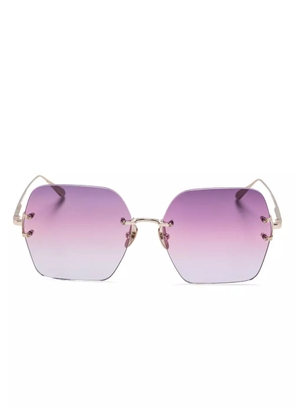 Linda Farrow oversized-frame sunglasses - Gold