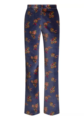 ETRO floral flared trousers - Blue