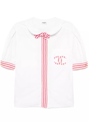 CHANEL Pre-Owned 1990-2000s striped short-sleeves shirt - White