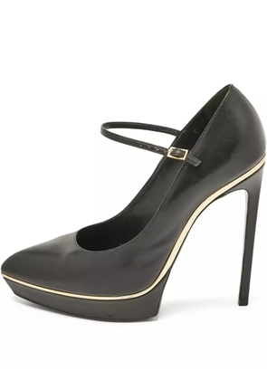 Saint Laurent Pre-Owned leather platform pumps - Black