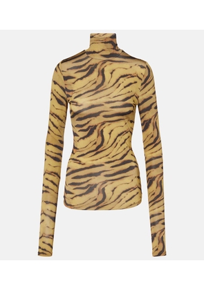 Ganni Tiger-print jersey top