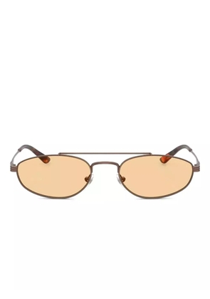 Emporio Armani metal oval-frame sunglasses - Brown