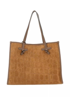 MARCELLA CLUB crocodile-embossed tote bag - Brown