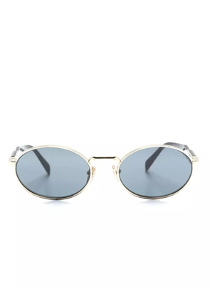 Prada Eyewear logo-engraved oval-frame sunglasses - Gold