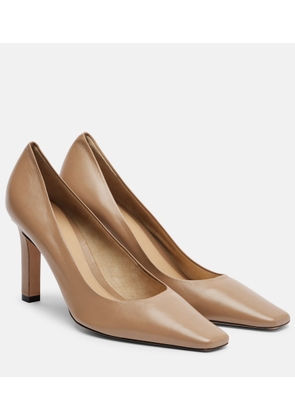The Row Carla 80 leather pumps