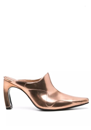Eckhaus Latta panelled leather mules - Gold