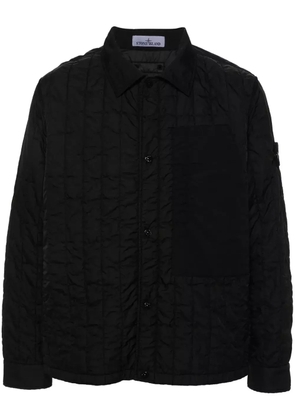 Stone Island crinkled quilted shirt jacket - Black