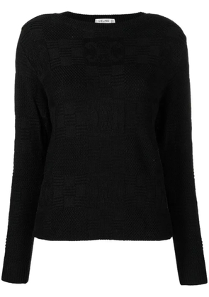 Celine Pre-Owned 1990s checkered weave jumper - Black