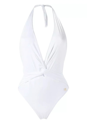 Brigitte plunge neck Aline swimsuit - White
