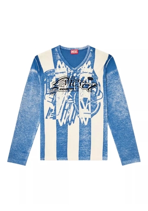 Diesel Oliba stripe-print V-neck sweater - Blue