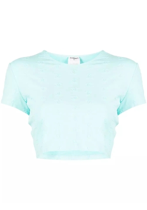 CHANEL Pre-Owned 1997 CC cropped T-shirt - Blue