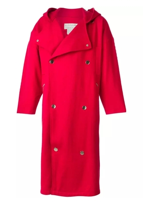 JC de Castelbajac Pre-Owned hooded oversized coat - Red
