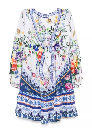 Camilla Tiles Darls blouson dress - White