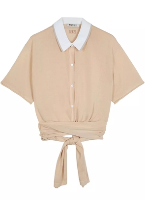 Ports 1961 wrap polo top - Neutrals