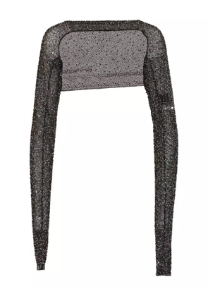 Krizia Pre-Owned bead-embellished shoulder cover - Black