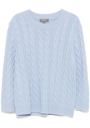 N.Peal Emilia Cable Round Neck jumper - Blue