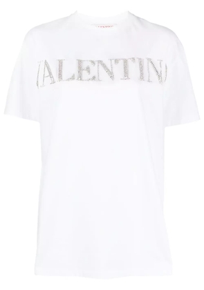 Valentino Garavani crystal-logo cotton T-shirt - White