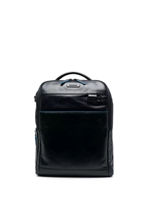 PIQUADRO logo-plaque leather backpack - Blue