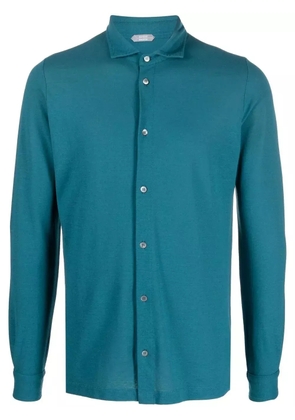 Zanone longsleeved organic cotton shirt - Blue