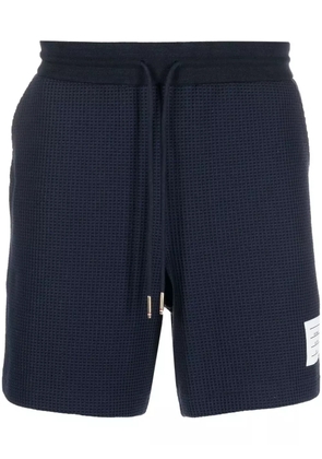 Thom Browne waffle-effect drawstring shorts - Blue