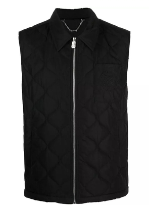 Billionaire embroidered quilted gilet - Black