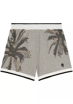 Palm Angels palms-jacquard kniited shorts - White
