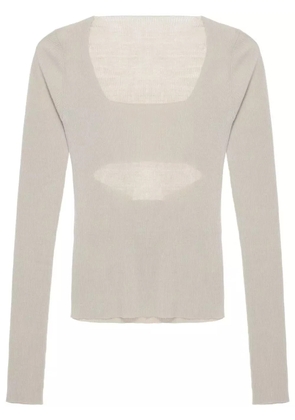 QUIRA long-sleeve ribbed-knit top - Neutrals