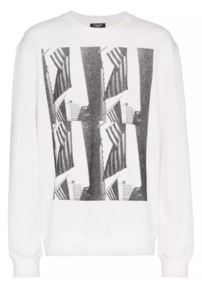 Calvin Klein Andy Warhol flag print long sleeved top - White