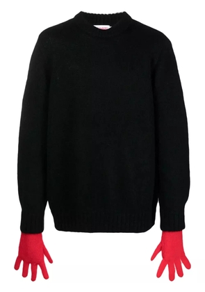 Charles Jeffrey Loverboy glove-sleeves waffle-knit jumper - Black