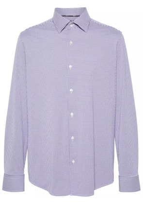 BOSS check-pattern long sleeve shirt - Blue