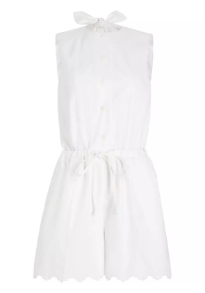 Patou open-back poplin playsuit - White