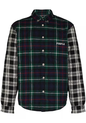 Purple Brand plaid logo quilted shirt - Green