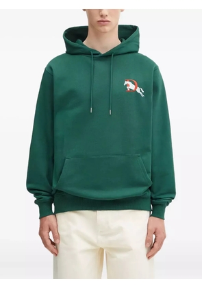 Drôle De Monsieur horse-embroidered hoodie - Green