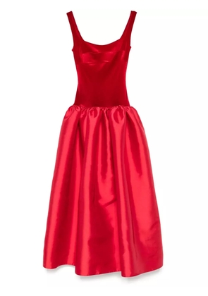 Atu Body Couture velvet-panel gown - Red