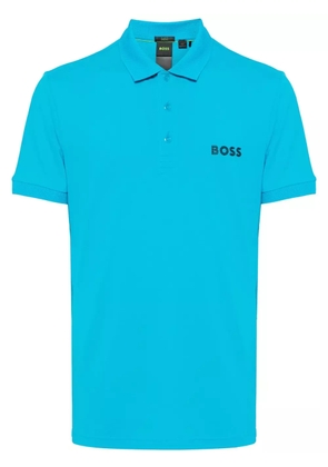 BOSS logo-appliqué short-sleeve polo shirt - Blue