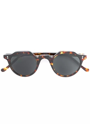 Lesca tortoiseshell round frame sunglasses - Brown