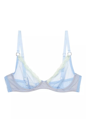 Fleur Du Mal sheer tulle demi bra - Blue
