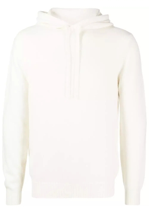 Cruciani long-sleeve fine-knit hoodie - Neutrals