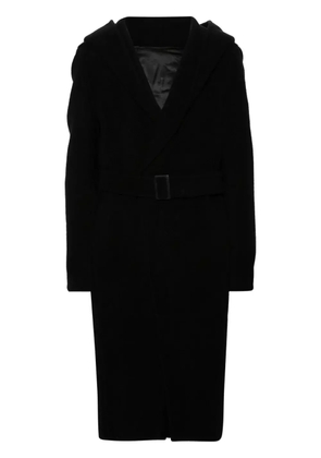 Rick Owens Slim Hoodie cashmere coat - Black