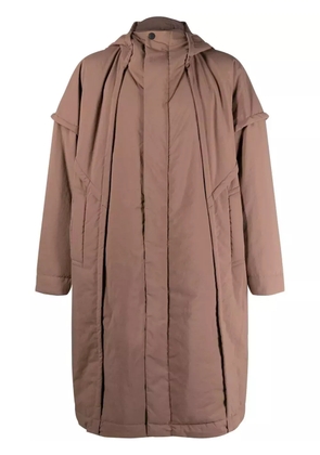 Homme Plissé Issey Miyake Frame hooded padded coat - Brown