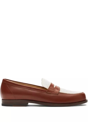 Scarosso Havana colour block loafers - Brown
