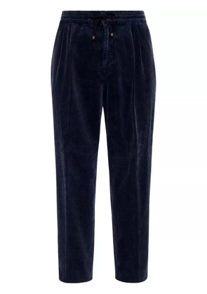 Brunello Cucinelli drawstring corduroy trousers - Blue